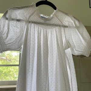 Hill House sheer white Swiss dot Caroline nap dres